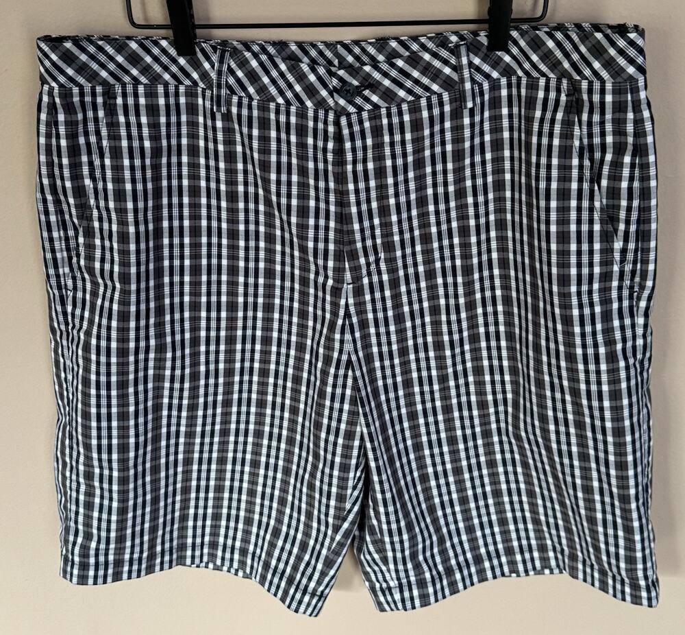 Ashworth Blue Plaid Mens Golf Shorts Waist 40